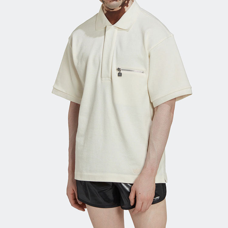 adidas Blue Version Tie-Break Polo Shirt 'Beige' HM2347