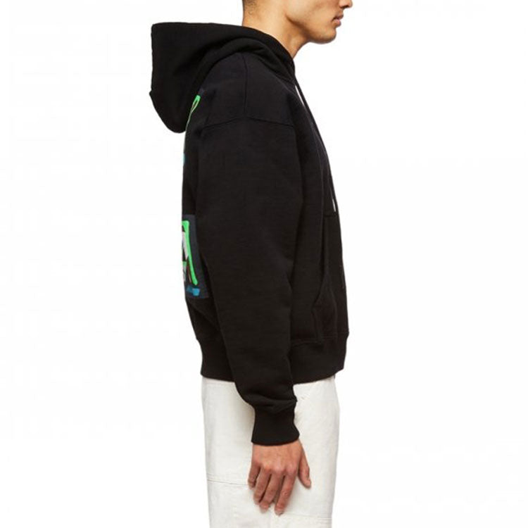 Men's Off-White Logo Embroidered Arrow Long Sleeves Black OMBB085S22FLE0111001