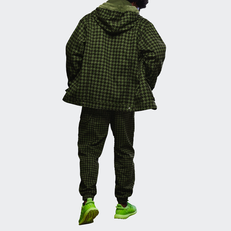 adidas originals x IVY PARK Crossover Plaid Hooded Jacket Green HC6004