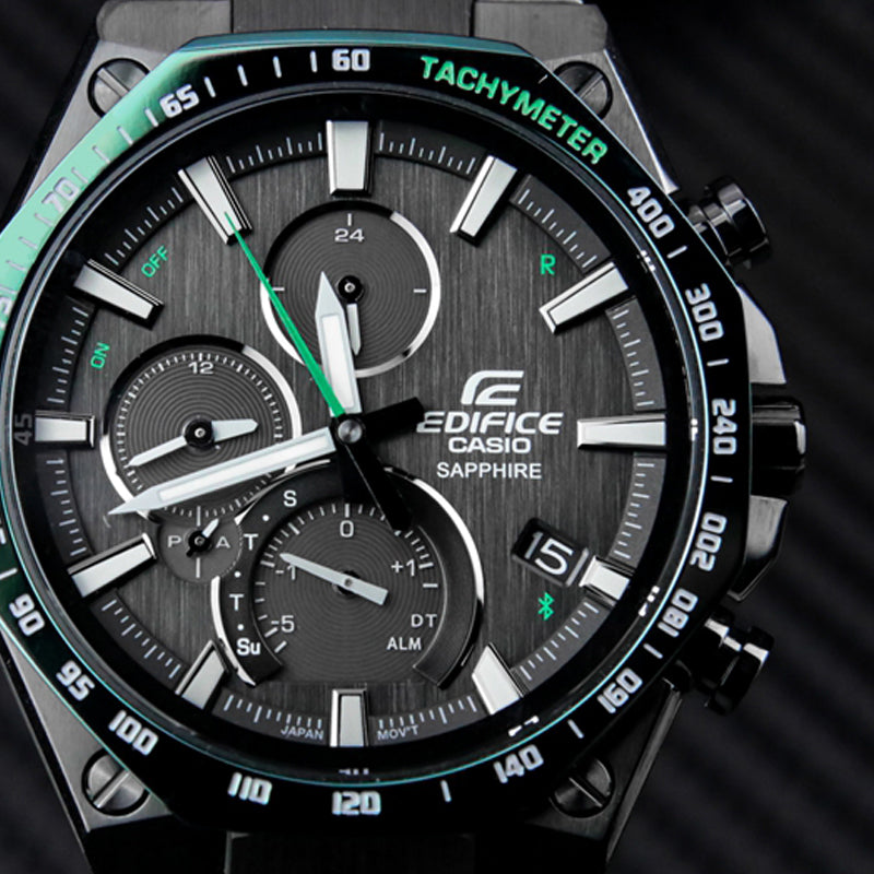 CASIO Male EDIFICE Japan / South Korea Fashion Solar Powered Mens Black Analog EQB-1100XDC-1A