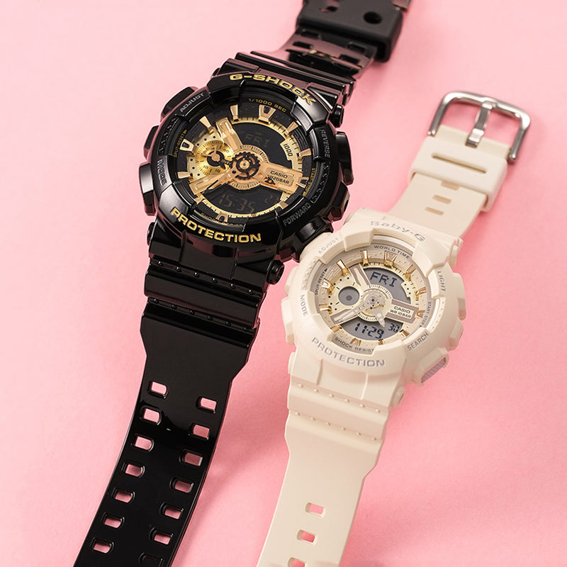 CASIO Baby-G 'Black & White' GA-110GB-1APR+BA-110GA-7A2PR