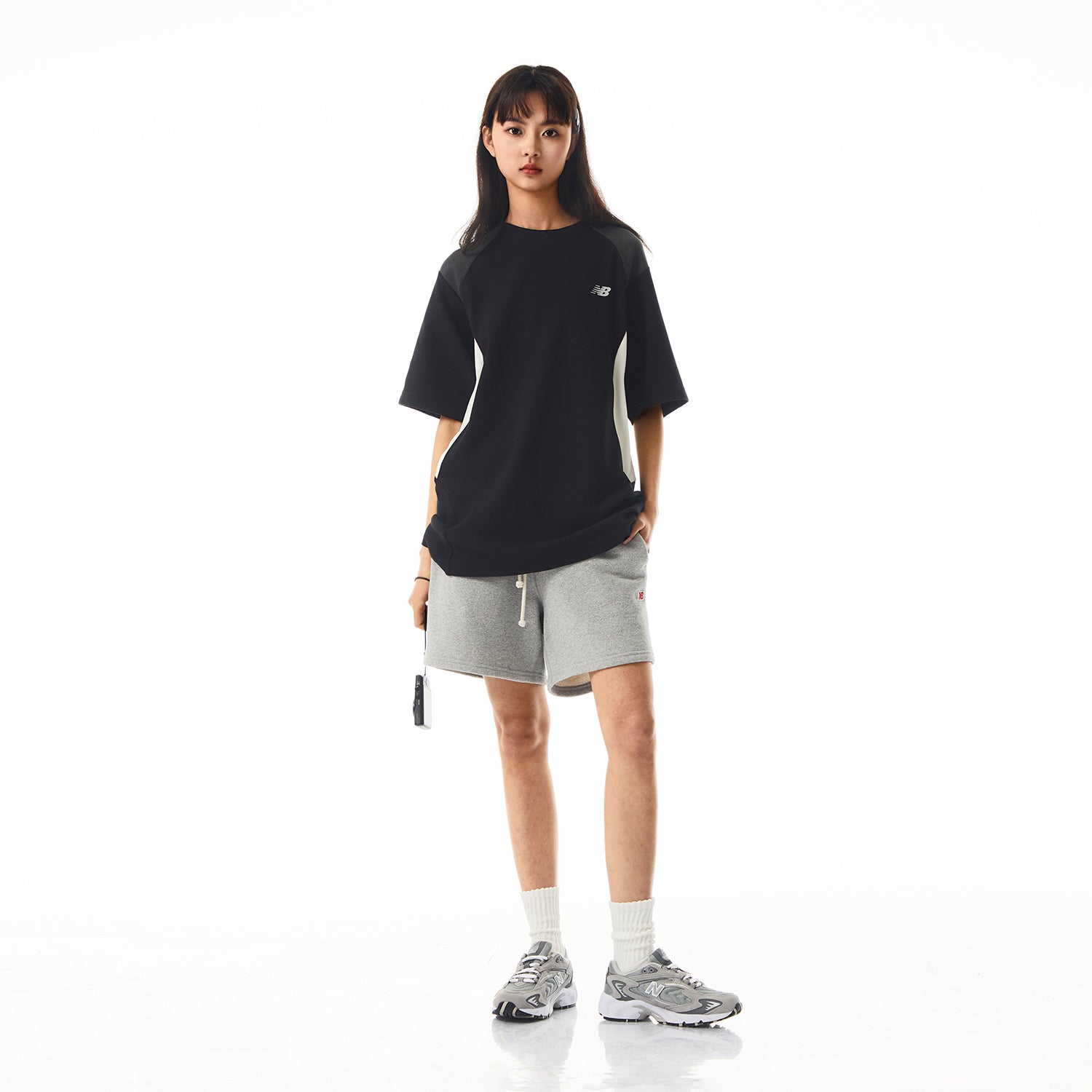 New Balance x LiangDong Color Block T-Shirt Asia Sizing 'Black' NEE17113-BK