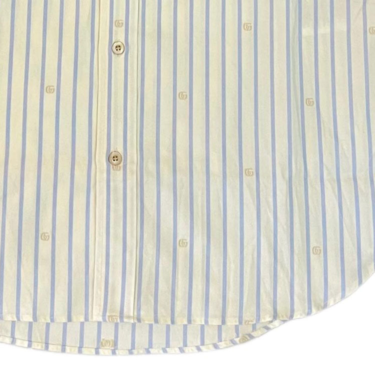 Gucci Striped Shirt With GG Patch 'Blue Ivory' 673493-ZAHIY-9738