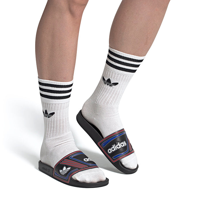 (WMNS) adidas originals Adilette Slides 'Black Red Blue' EE6177