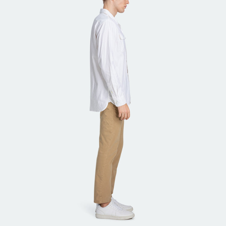 Men's Levis Casual lapel Long Sleeves Shirt White 85489-0001