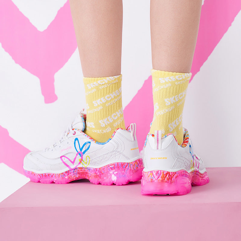 (WMNS) James Goldcrown x Skechers D'Lites Crystal Low Top Running Shoes Pink/White 149457-WMLT