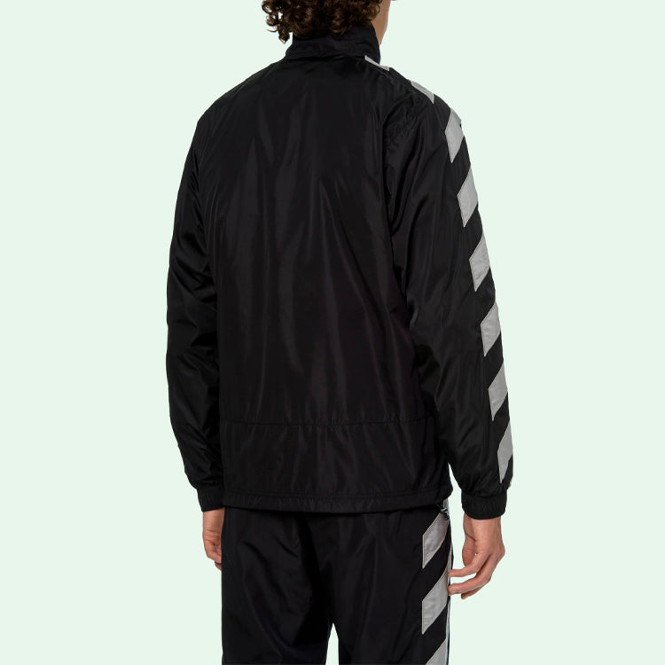 Off-White SS21 Side Sleeve Stripe Training Jacket Black OMBD022R21FAB0011006