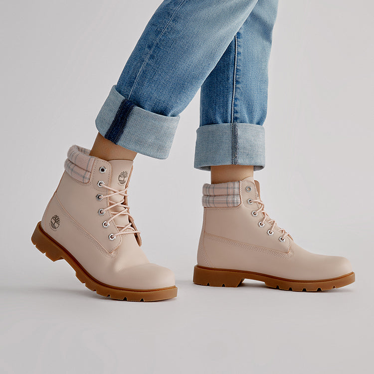 (WMNS) Timberland Lindon Woods 6 Inch Waterproof Boot 'Beige Nubuck and Printed Collar' A2BBR
