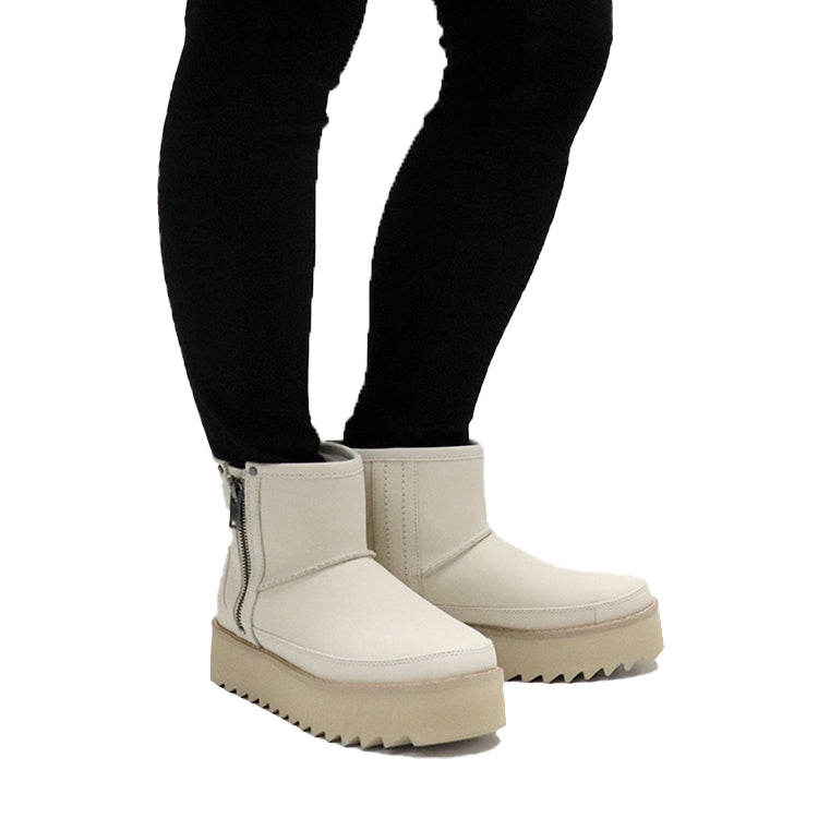 (WMNS) UGG F19 Classic Rebel Biker Mini Fleece Lined Pink 1105313-BONE