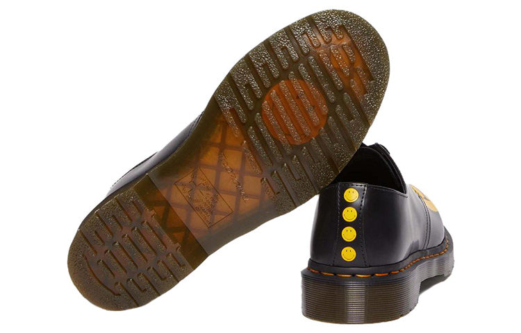 (WMNS) Dr.Martens 1461 Smiley Smooth Leather Oxford Shoes 'Black Yellow' 31390005