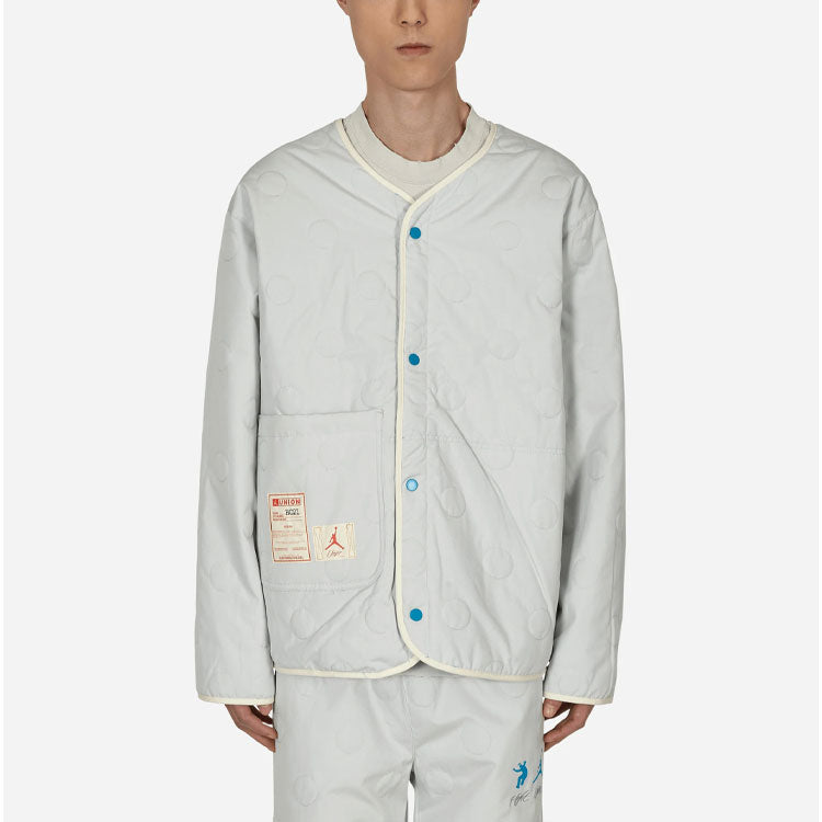 Air Jordan x union Crossover Solid Color Printing Logo reversible Long Sleeves Jacket Asia Edition Blue / Gray DJ9519-482