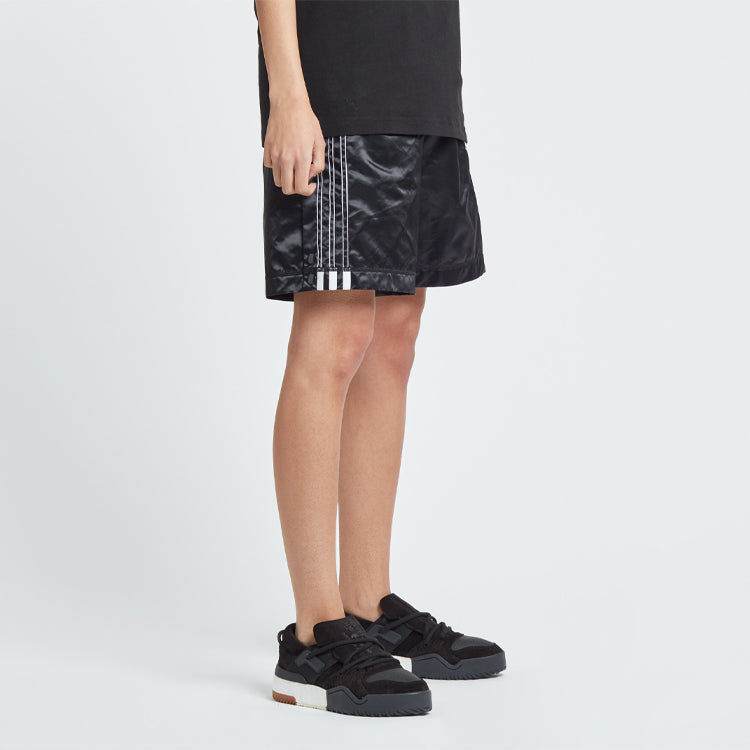 adidas originals x Alexander Wang Crossover Satin Loose Sports Shorts Black CV5257