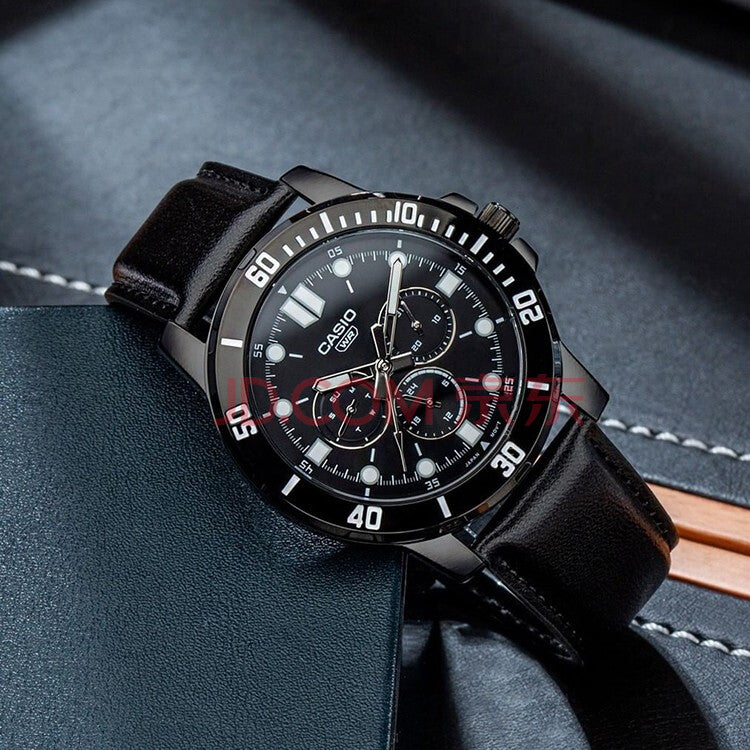 Casio Dress Classic Minimalistic Stainless Steel Analog Watch 'Black Metallic' MTP-VD300BL-1E