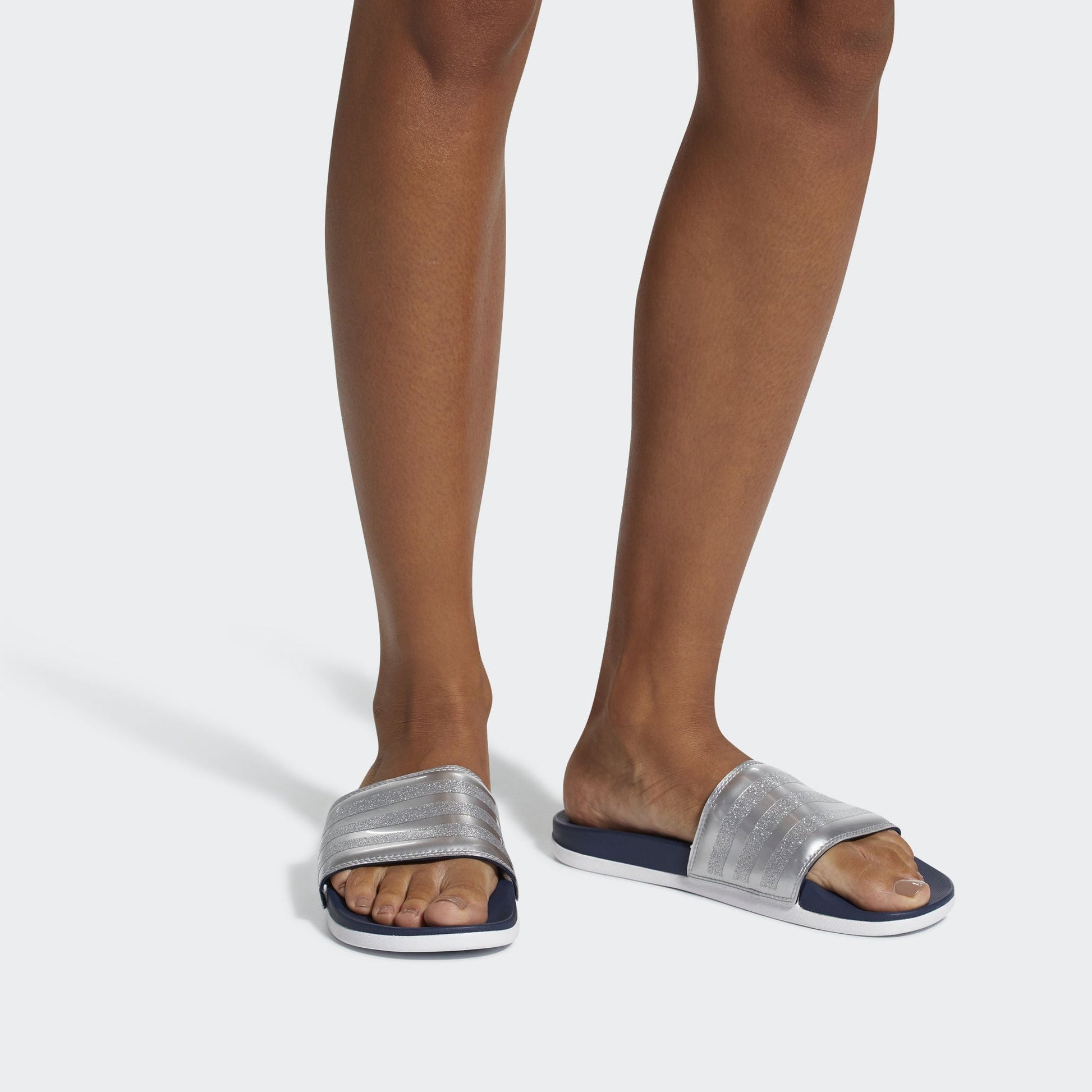 (WMNS) adidas Adilette Cloudfoam Plus 'Silver Blue' CG3411
