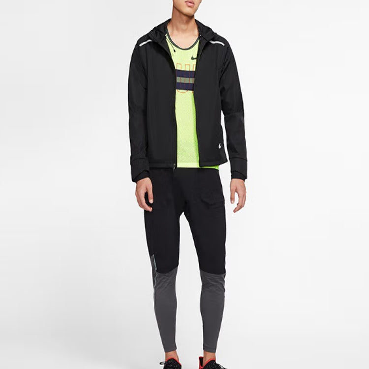 Nike Shield Reflective Zipper Sports Hooded Jacket Black BV4881-010