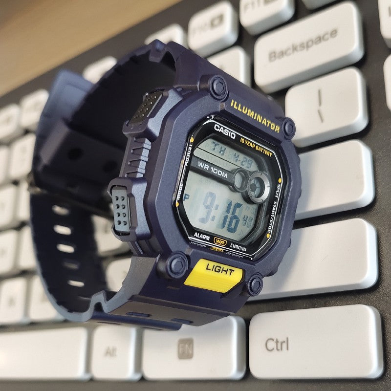 CASIO Quartz Waterproof Sports Analog Mens Blue Digital W-737H-2A