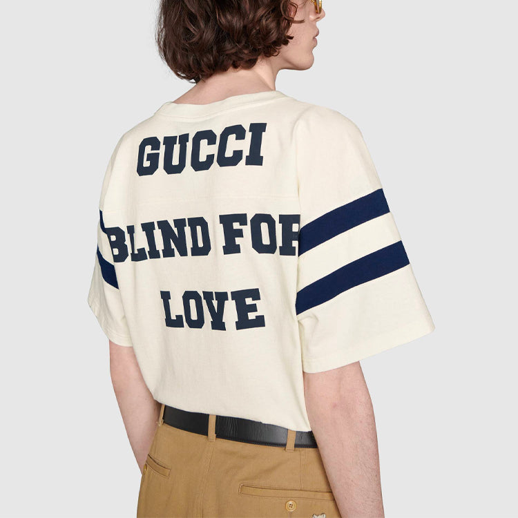 Men's Gucci SS21 Alphabet Pattern Loose Short Sleeve White T-Shirt 655459-XJDOY-9095