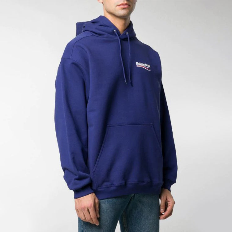 Men's Balenciaga Logo Printing Classic Navy Blue 600583TIV531195