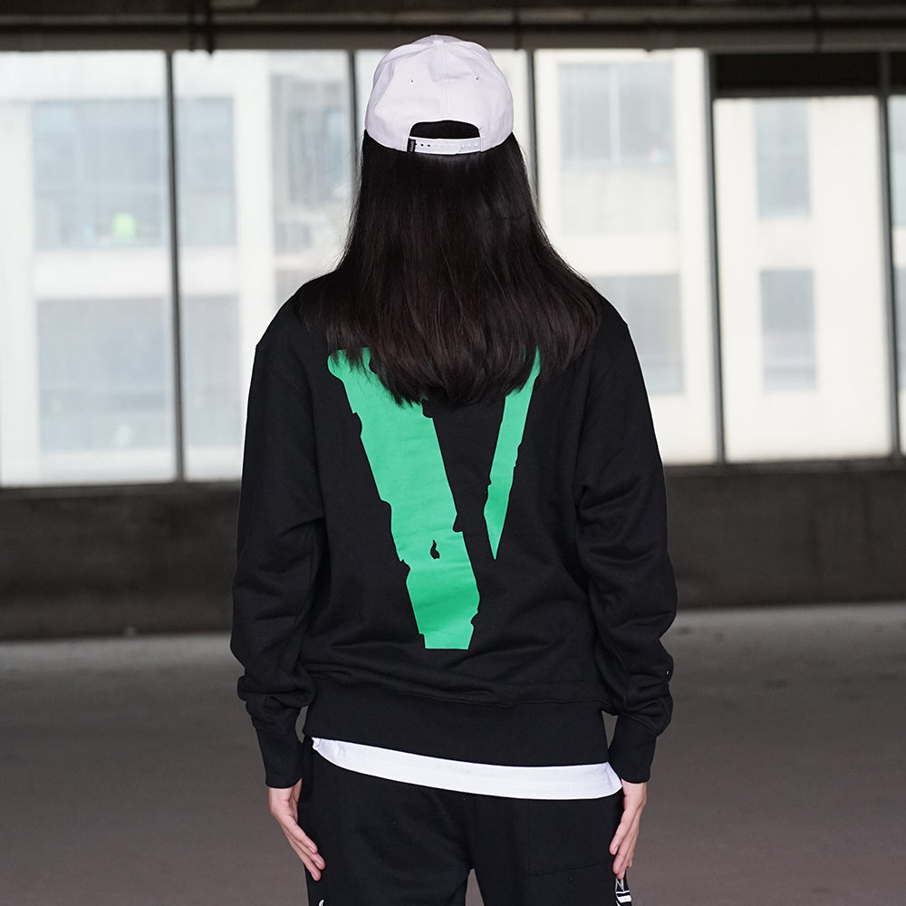 VLONE Staple- Crewneck Classic Printing Round Neck Couple Style Black Green 6941240931645