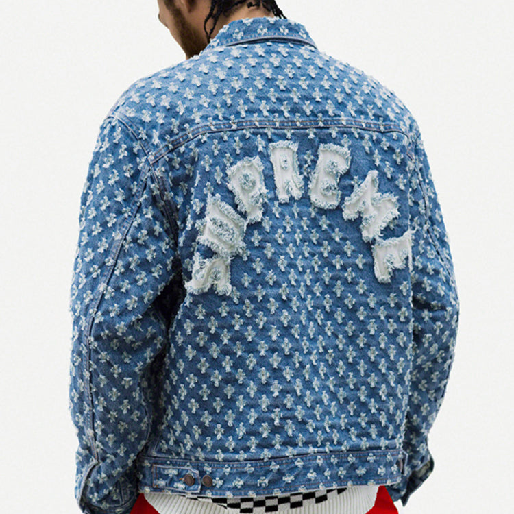 Supreme Hole Punch Denim Trucker Jacket 'Teal White' SUP-SS20-597