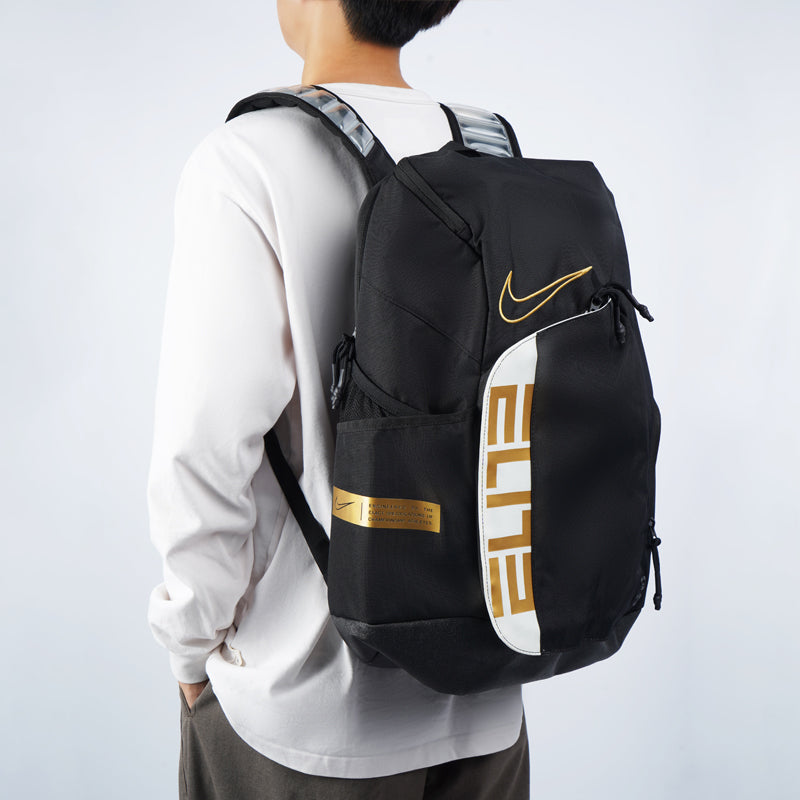Nike Elite Pro Basketball Backpack 'Black White Metallic Gold' BA6164-013
