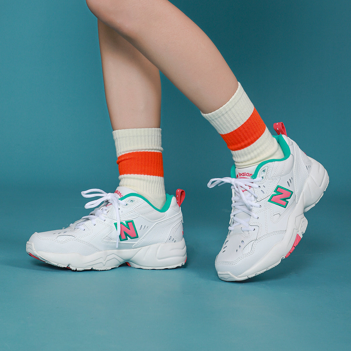 (WMNS) New Balance 608 Series 'White Green' WX608WT1