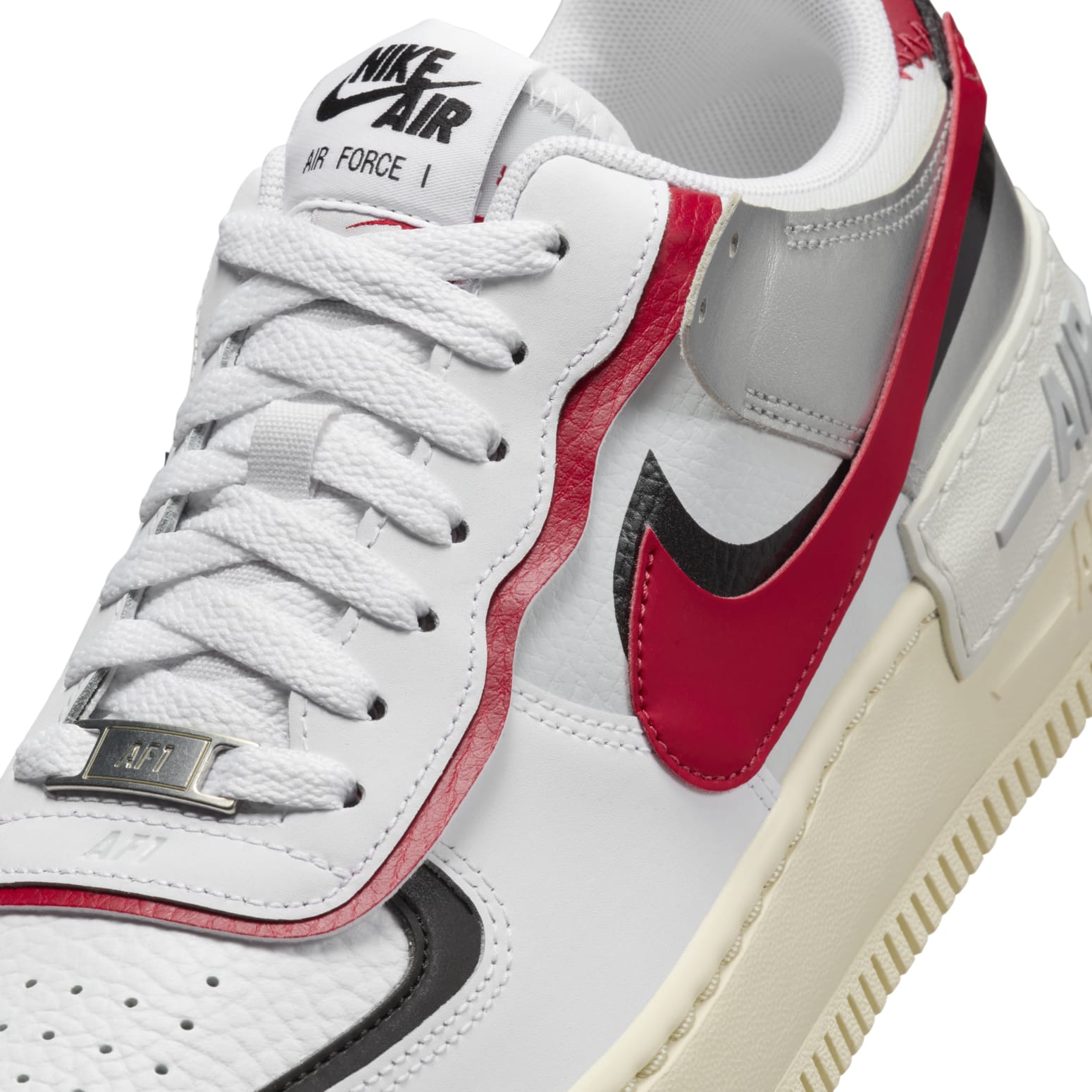 (WMNS) Nike Air Force 1 Shadow 'White Silver Red' FN6335-100