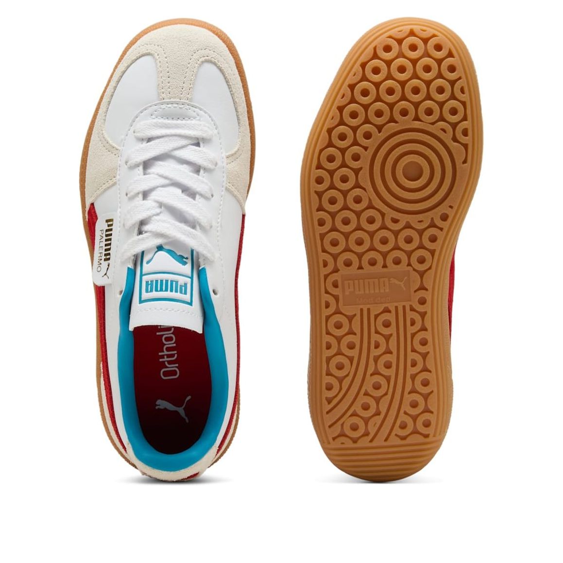 (GS) PUMA Palermo Leather 'White Red' 397275-10