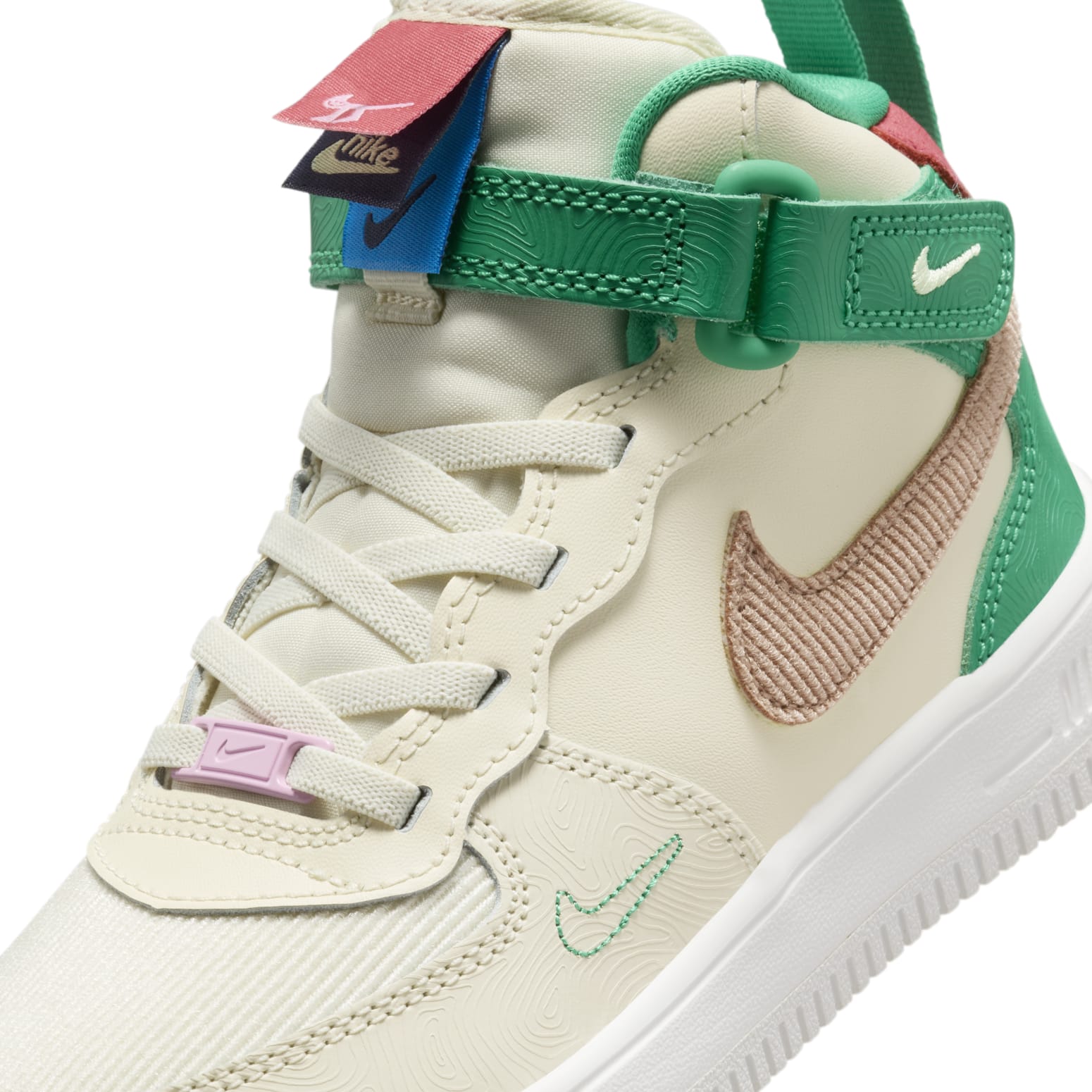 (PS) Nike Force 1 Mid SE EasyOn 'Coconut Milk Pink Green' FQ3694-100