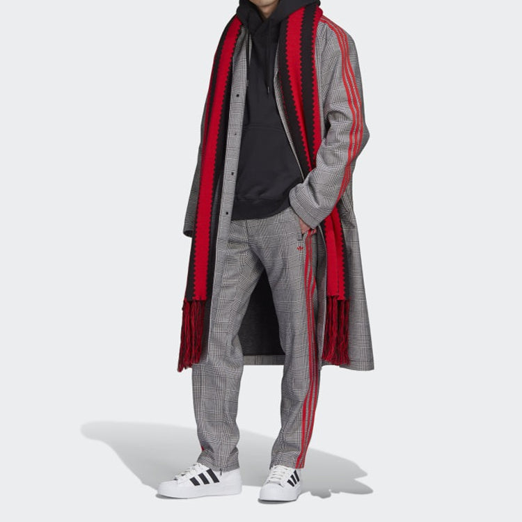 adidas originals x 424 Track Pants Crossover Retro Plaid Casual Long Pants Gray FU4177