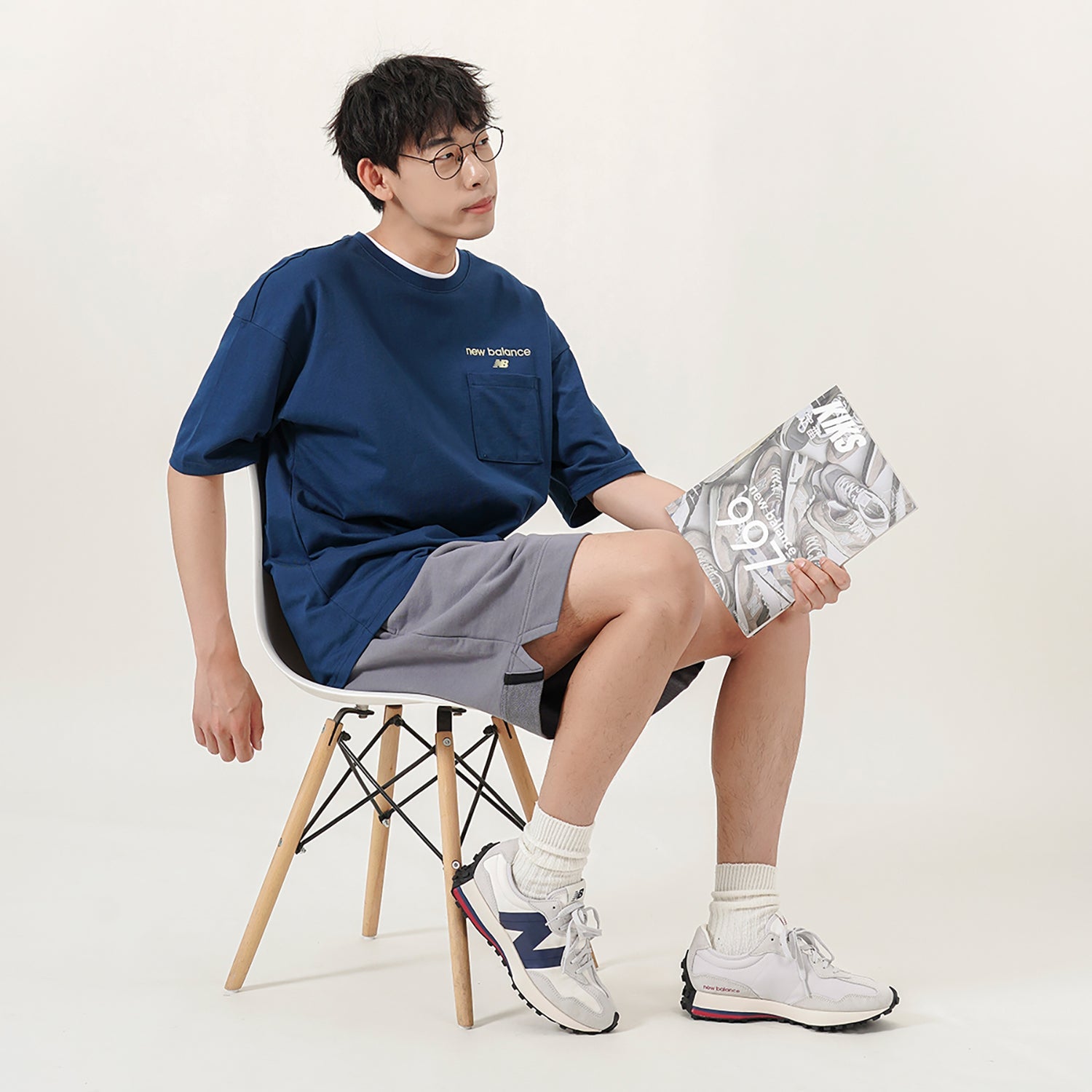 New Balance 327 'White Navy Blue' MS327SC1
