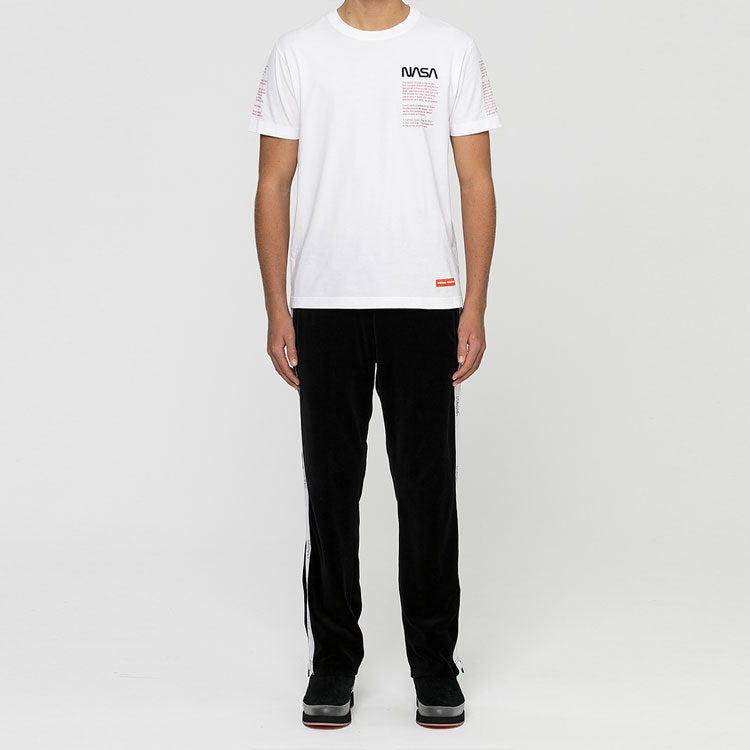 HERON PRESTON x NASA Crossover Alphabet Printing Short Sleeve Unisex White HMAA001F197600200188