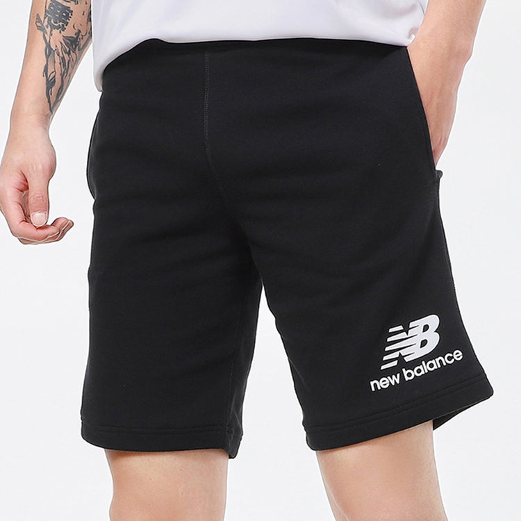 New Balance Essentials Stacked Logo Shorts Asia Sizing 'Black' AMS03558-BK