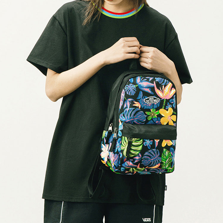 Vans Vintage Flower All-over Print Backpack 'Black Blue Yellow' VN0A4DROZEN