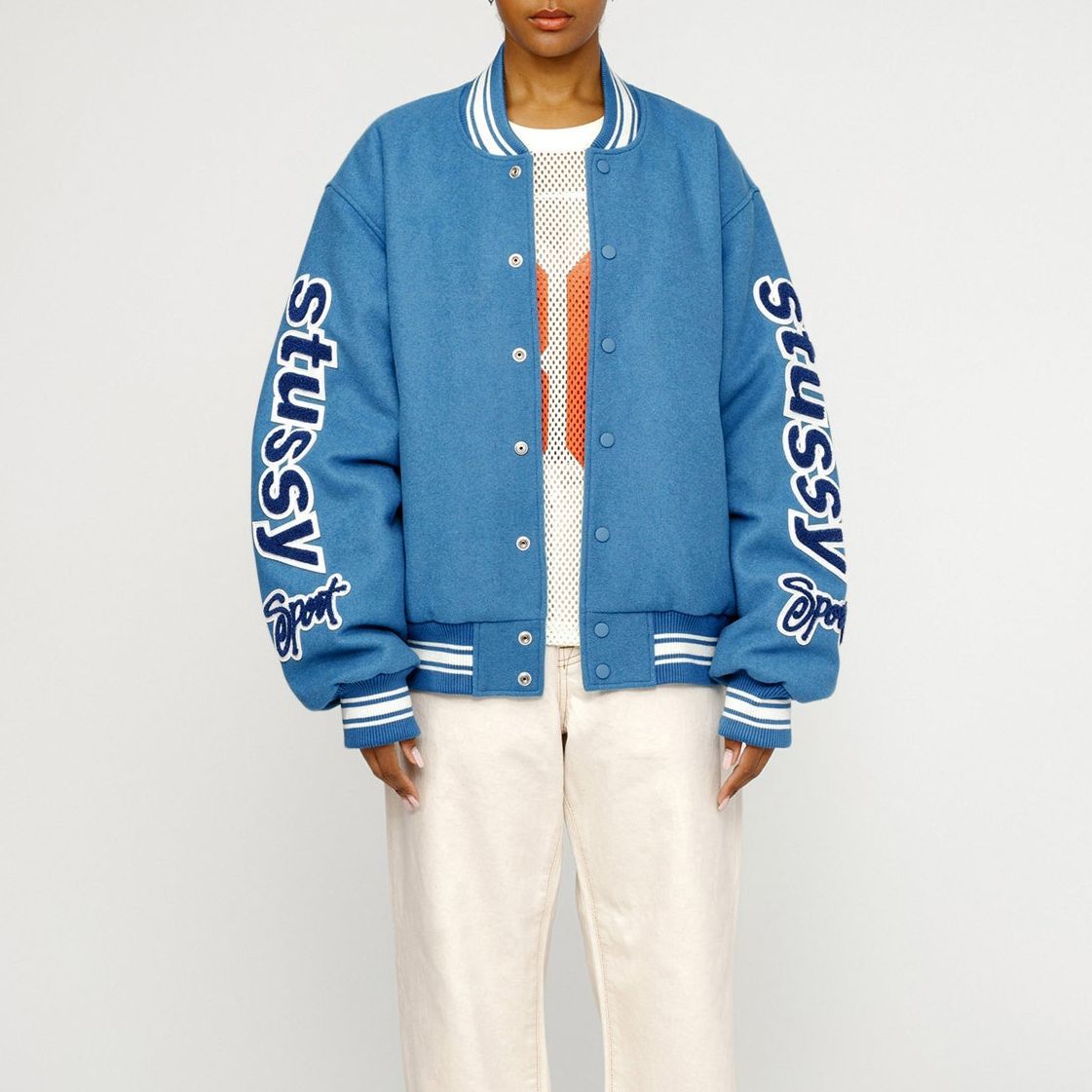 Stussy SS24 VARSITY Jacket 'Blue' 115748