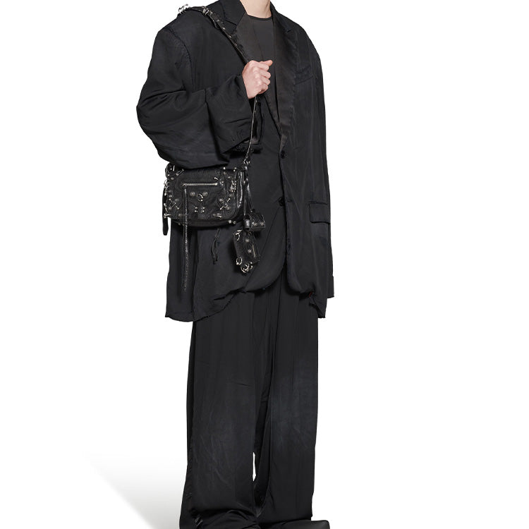 (WMNS) Balenciaga Le Cagole Xs Flap Bag With Piercings 'Black' 7190822AAE31000