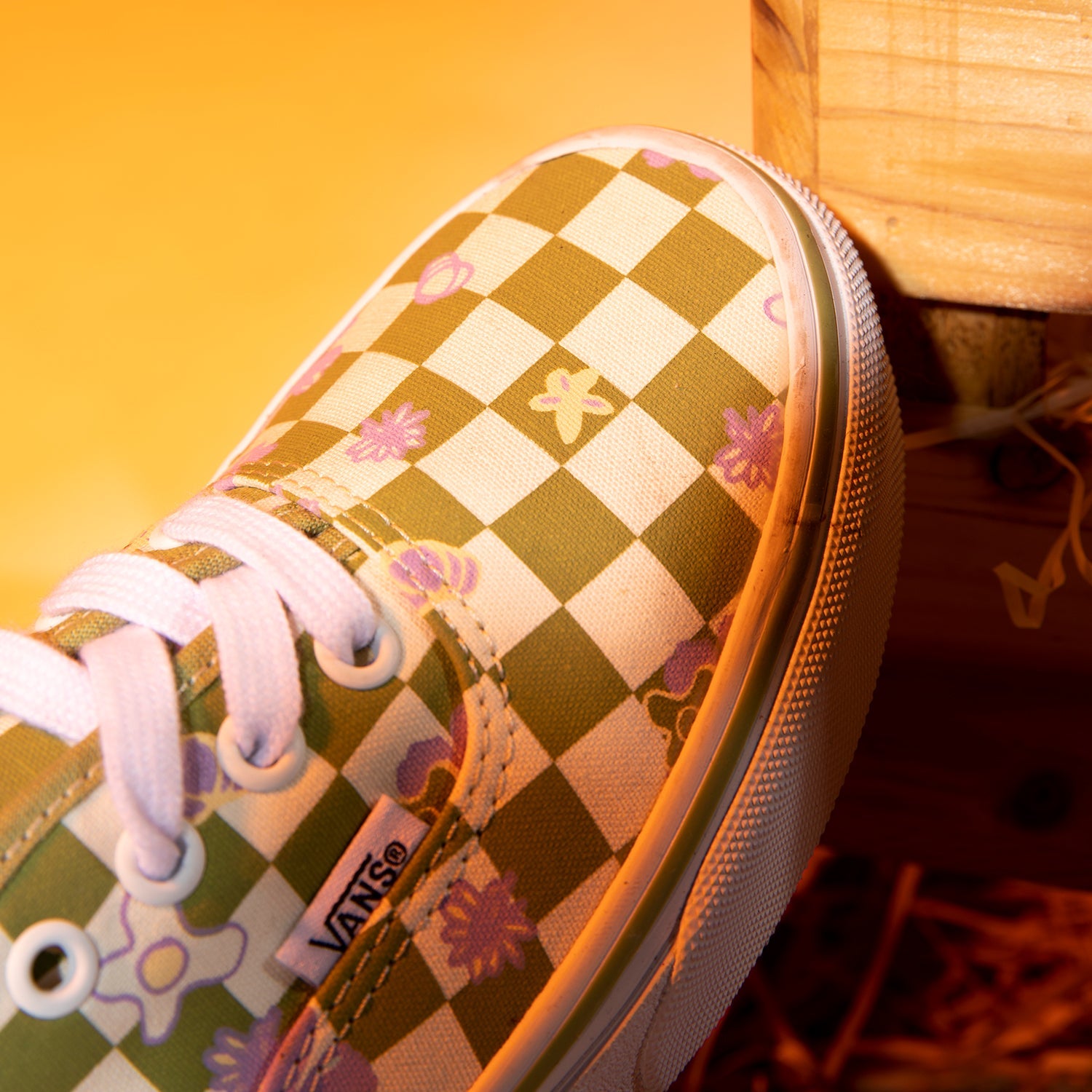Vans Wallpaper Authentic Checkered Floral 'Green White' VN0A5KS9CCF