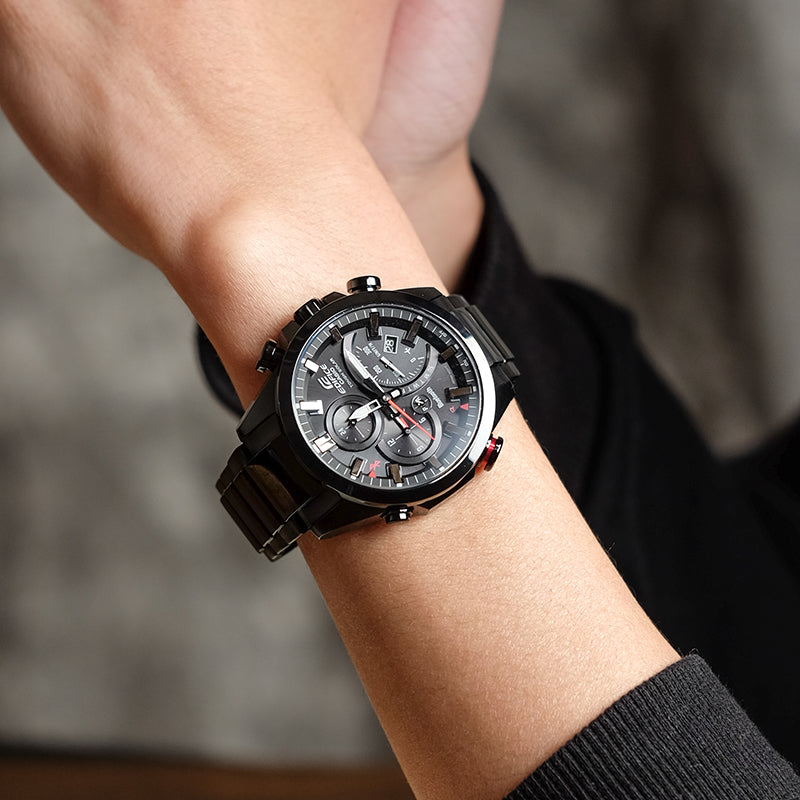 CASIO Quartz Waterproof EDIFICE Solar Powered Mens Black Analog EQB-501YDC-1AMPRD