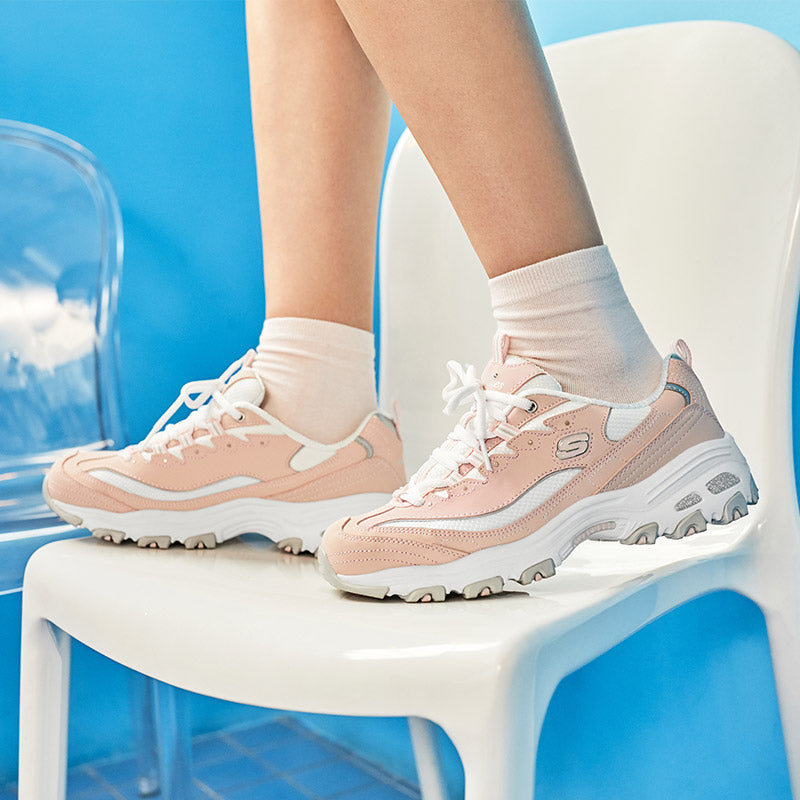 (WMNS) Skechers D'lites Fashion Sneakers Pink/White 11930-LPKW