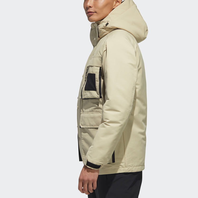 adidas 3in1 Down Jkt Multiple Pockets Outdoor Sports Detachable hooded down Jacket Brown GP2917
