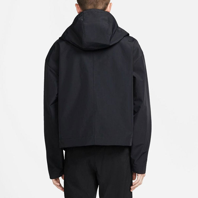 Men's Nike x MMW Crossover Solid Color Short Hooded Jacket Autumn Black DD9430-010