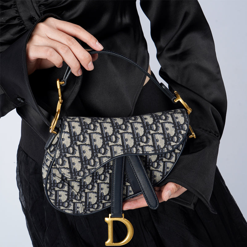 (WMNS) DIOR Mini Saddle Bag 'Blue Oblique Jacquard' M0447CTZQ-M928