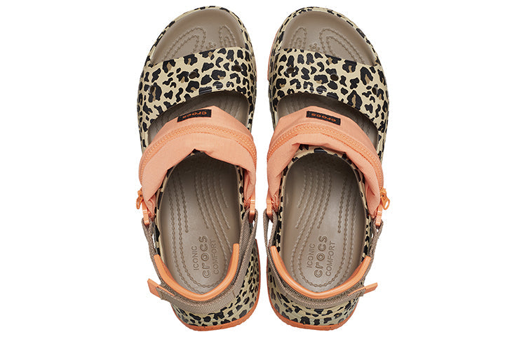 (WMNS) Crocs Hiker Xscape Animal Sandals 'Khaki Leopard' 208611-2BY