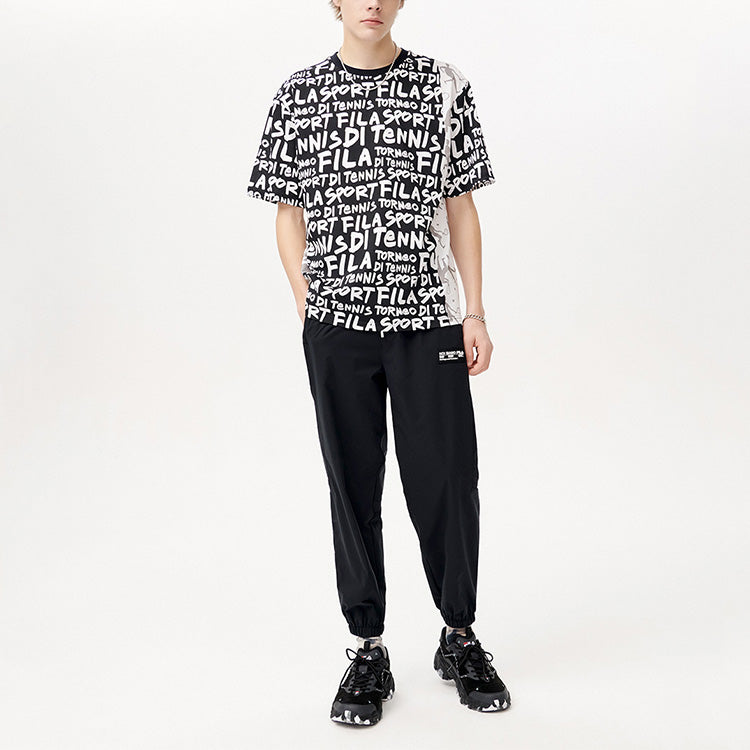 FILA FUSION Alphabet Full Print Sports Short Sleeve Black T11M121116F-BK