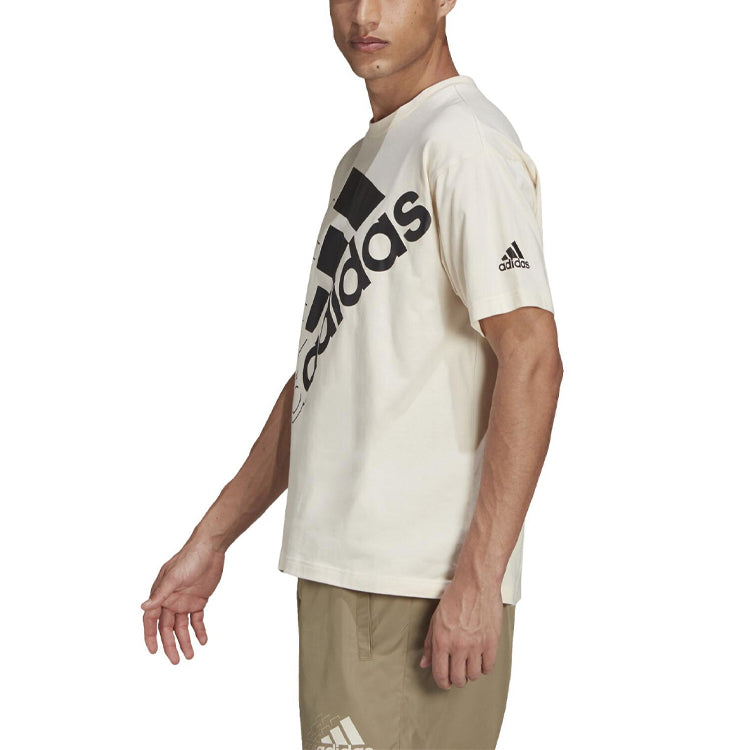 adidas Logo Alphabet Printing Short Sleeve Couple Style Yellow White H14667