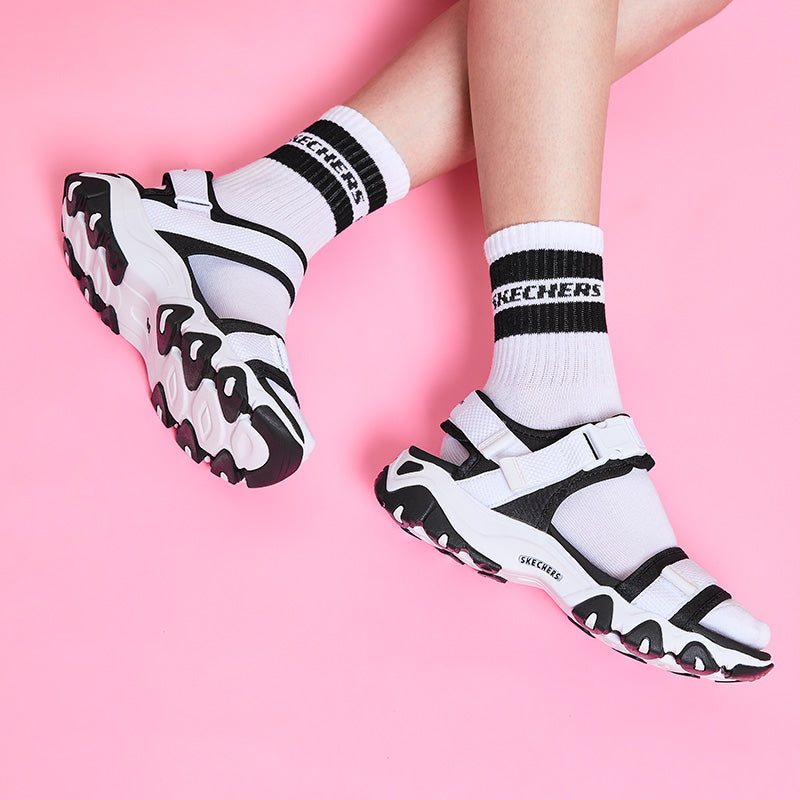 (WMNS) Skechers D'Lites 2.0 Sandals White 88888160-WBK