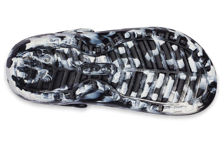 (WMNS) Crocs Classic Lined Clog Outdoor Sandals 'Marbled White Black' 207180-103