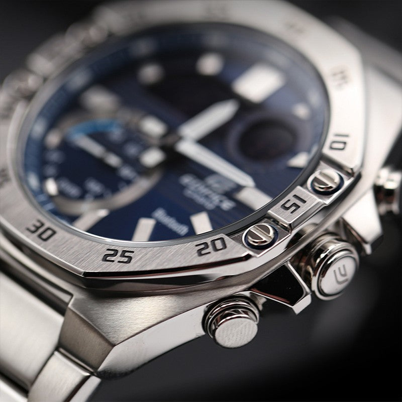 Casio Edifice Waterproof Analog-Digital Watch 'Marine Blue Silver' ECB-10D-2ADF