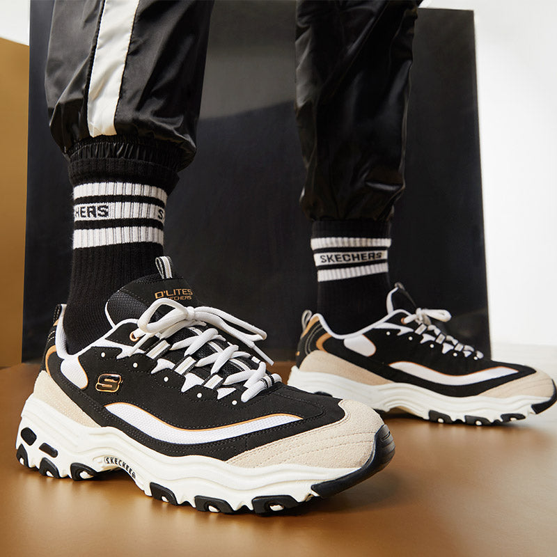 Skechers D'Lites 1.0 Black/Gold 666114-BKGD