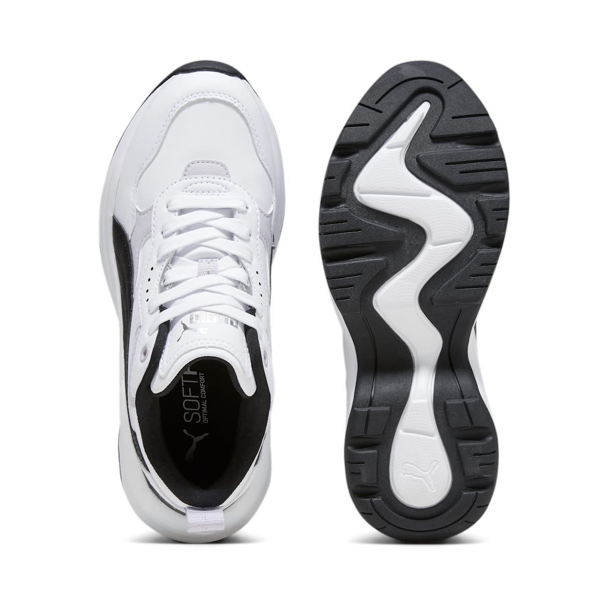 (WMNS) PUMA Cilia Wedge 'White Black Lavender' 393915-01